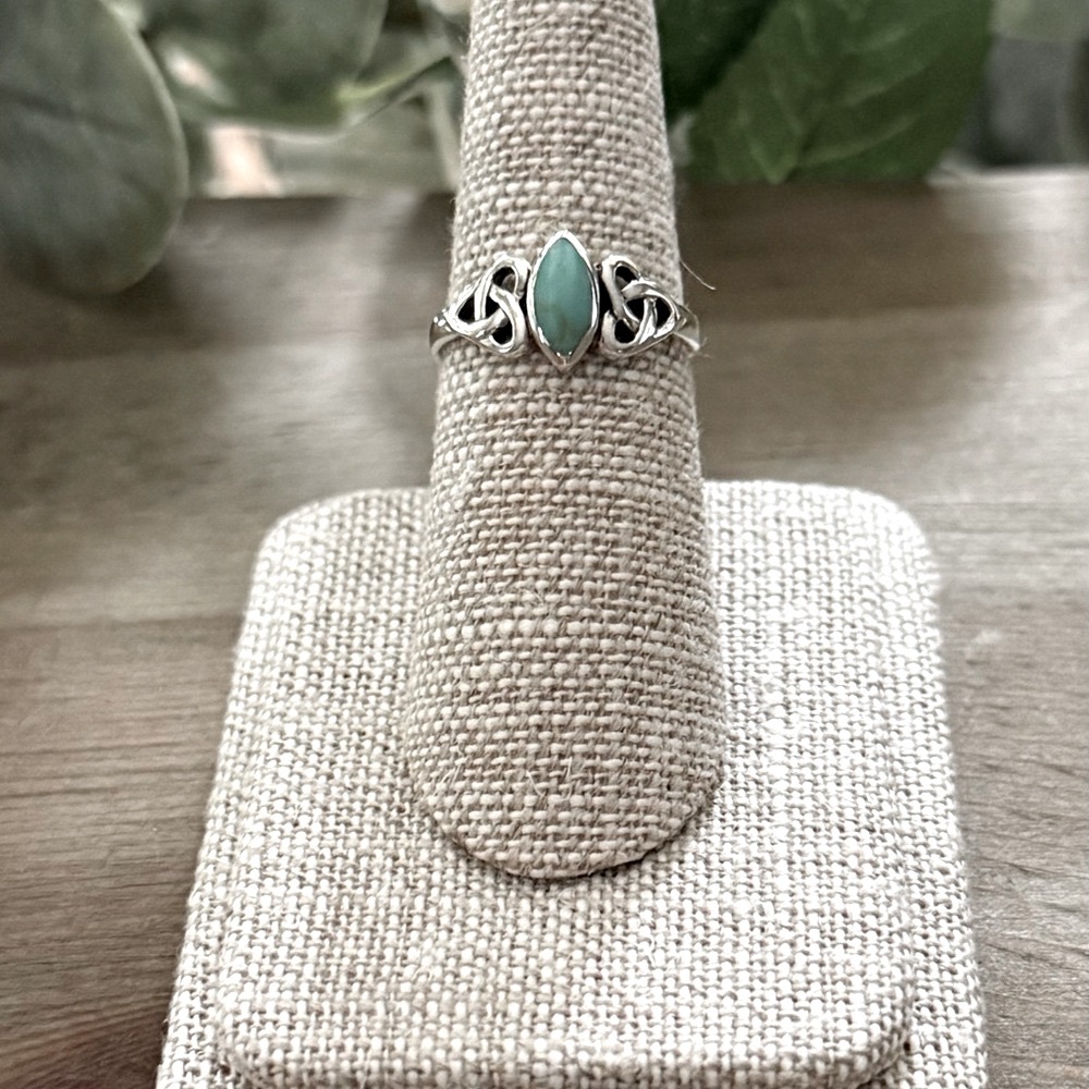 NWT Artisan 925 Sterling Silver and Turquoise Celtic Ring! Sizes 6-10! - Picture 5 of 5